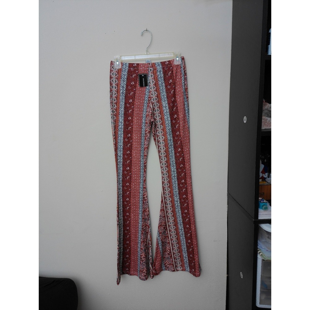 Just Polly New York Womens Flare Pants Bell Bottoms Size S Multicolor Boho NWT